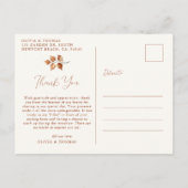 Herfst bladeren Terracotta bruiloft foto dank u Briefkaart (Achterkant)