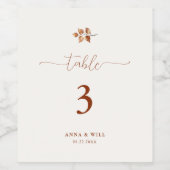 Herfst bladeren terracotta chic elegante bruiloft wijn etiket (Enkel label)