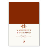 Herfst bladeren terracotta chique bruiloft plaats  kaart (Voorkant)