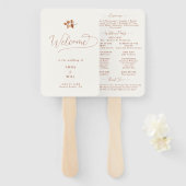 Herfst bladeren terracotta chique bruiloft program handwaaier (Voorkant en achterkant)