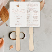Herfst bladeren terracotta chique bruiloft program handwaaier