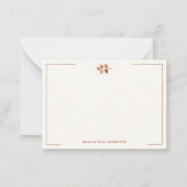 herfst bladeren terracotta elegante bruiloft paar notitiekaartje (Voorkant)