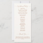 Herfst bladeren terracotta elegante bruiloft progr (Achterkant)