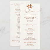 Herfst bladeren terracotta elegante bruiloft progr (Voorkant / Achterkant)