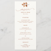 Herfst bladeren terracotta elegante chique herfst  menu (Voorkant)