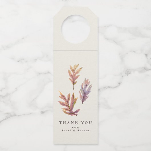 Herfst bladeren Thanksgiving dank u wijn Flessenhanger (Voorkant)