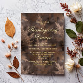Herfst bladeren Thanksgiving Dinner Party Gold Folie Uitnodiging