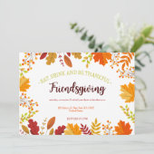 Herfst bladeren Thanksgiving feest Kaart (Staand voorkant)