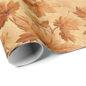 Herfst bladeren thema modern Toile de Jouy patroon Cadeaupapier (Rol Hoek)