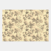 Herfst bladeren thema modern Toile de Jouy patroon Inpakpapier Vel (Voorkant 3)