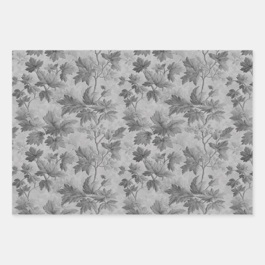 Herfst bladeren thema modern Toile de Jouy patroon Inpakpapier Vel (Voorkant 2)
