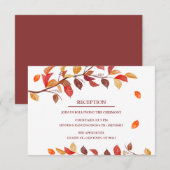 Herfst Bladeren Trouw Ontvangst Kaarten (Voorkant / Achterkant)