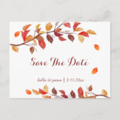 Herfst Bladeren Trouwkaart Save The Date Kaarten (Voorkant)