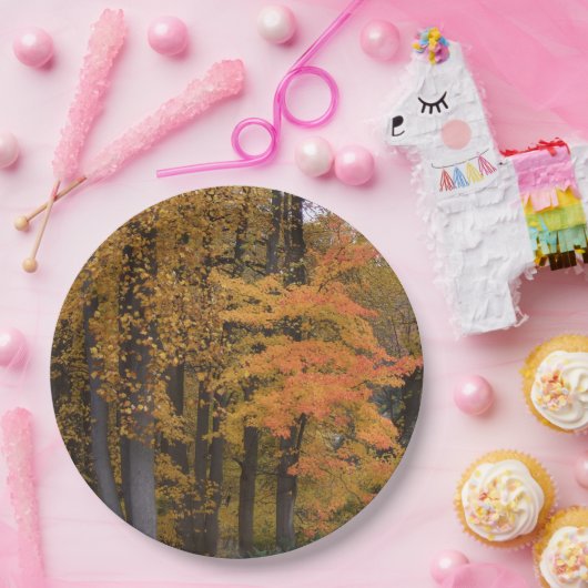 Herfst bladeren tulp populier bomen papieren bordje (Feest)