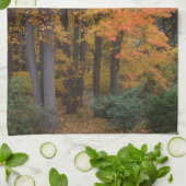 Herfst bladeren tulp populier bomen theedoek (Gevouwen)