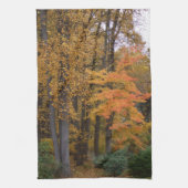 Herfst bladeren tulp populier bomen theedoek (Verticaal)