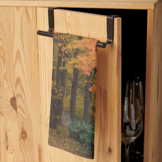 Herfst bladeren tulp populier bomen theedoek (Derde Gevouwen)