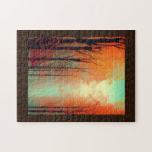 Herfst bladeren tussen gouden oranje bladeren legpuzzel (Horizontaal)