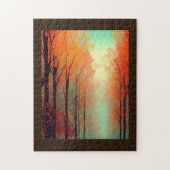 Herfst bladeren tussen gouden oranje bladeren legpuzzel (Verticaal)