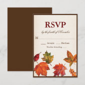 Herfst Bladeren Vallen RSVP Kaartje (Voorkant / Achterkant)