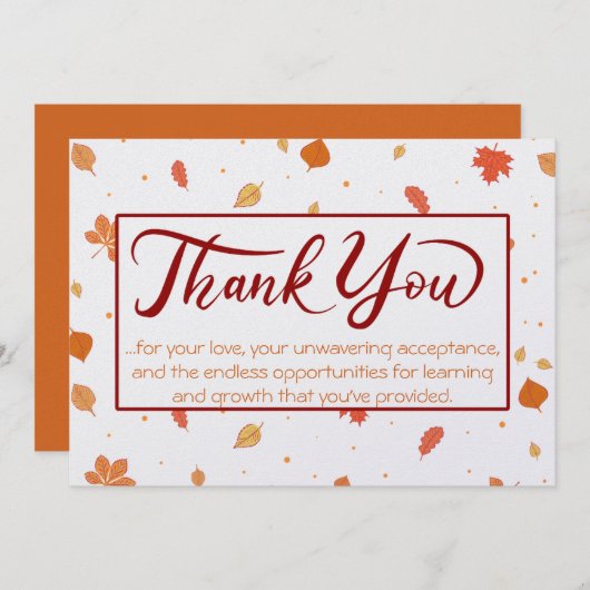 Herfst bladeren van dankbaarheid Dank u kaart (Voorkant / Achterkant)