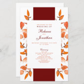 Herfst bladeren verbrand Sinaasappel bruiloft prog (Voorkant / Achterkant)