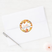 Herfst bladeren warm kleur Baby shower Ronde Sticker (Envelop)