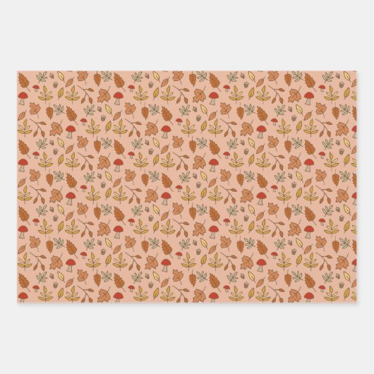 Herfst bladeren warme achtergrond inpakpapier vel (Voorkant)