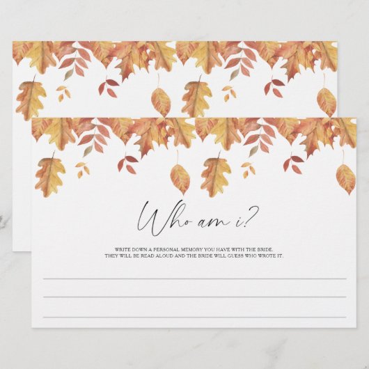 Herfst bladeren - Wie ben ik vrijgezellenfeest spe Briefpapier (Voorkant / Achterkant)