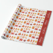 Herfst bladeren zijn bloemen citaat patroon cadeaupapier (Uitgerold)