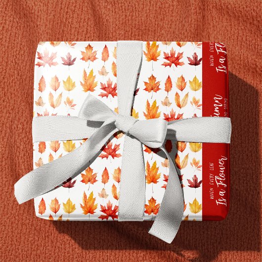 Herfst bladeren zijn bloemen citaat patroon cadeaupapier