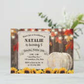 Herfst Bladeren Zonnebloemen Pompoen 5e verjaardag Kaart (Staand voorkant)