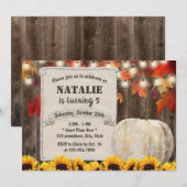 Herfst Bladeren Zonnebloemen Pompoen 5e verjaardag Kaart (Voorkant / Achterkant)