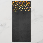 Herfst bladeren zwart en goud bruiloft menu (Achterkant)