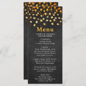 Herfst bladeren zwart en goud bruiloft menu (Voorkant / Achterkant)