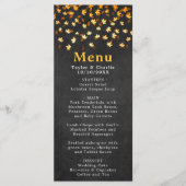 Herfst bladeren zwart en goud bruiloft menu (Voorkant)