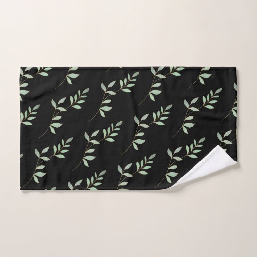 HERFST BLADEREN ZWARTE BADKAMER HANDDOEK SET (Handdoek)