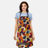 Herfst Bladerpatroon Met Levendig Bladeren Ontwerp Schort (Gedragen)