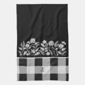 Herfst Bladgroen Herfstbloemen & Bladgroen Plaid Theedoek (Verticaal)