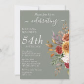 Herfst Bladgroen Herfstsalie Groen Verjaardag Kaart (Voorkant)