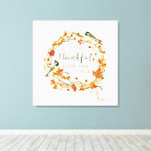 Herfst Bladkrans Dankbaar Geloof Familie Vrienden Canvas Afdruk (Insitu (Houten vloer))