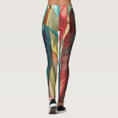 Herfst bladpatroon met gekleurde vormen contempory leggings (Achterkant)