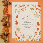 Herfst Bladpatroon Thanksgiving Diner Kaart