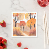Herfst bladverliezende bomen servet (Insitu)