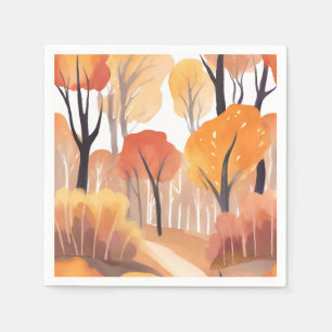 Herfst bladverliezende bomen servet