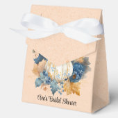 Herfst Blauw en Sinaasappel Pumpkin Peony Wedding Bedankdoosjes (Voorkant)