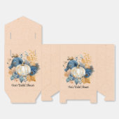 Herfst Blauw en Sinaasappel Pumpkin Peony Wedding Bedankdoosjes (Ongevouwen)