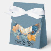 Herfst Blauw en Sinaasappel Pumpkin Peony Wedding Bedankdoosjes (Voorkant)