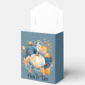 Herfst Blauw en Sinaasappel Pumpkin Peony Wedding Bedankdoosjes (Open)