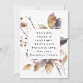 Herfst Blauw Goud Bladeren Waterverf Christelijk B Save The Date (Achterkant)